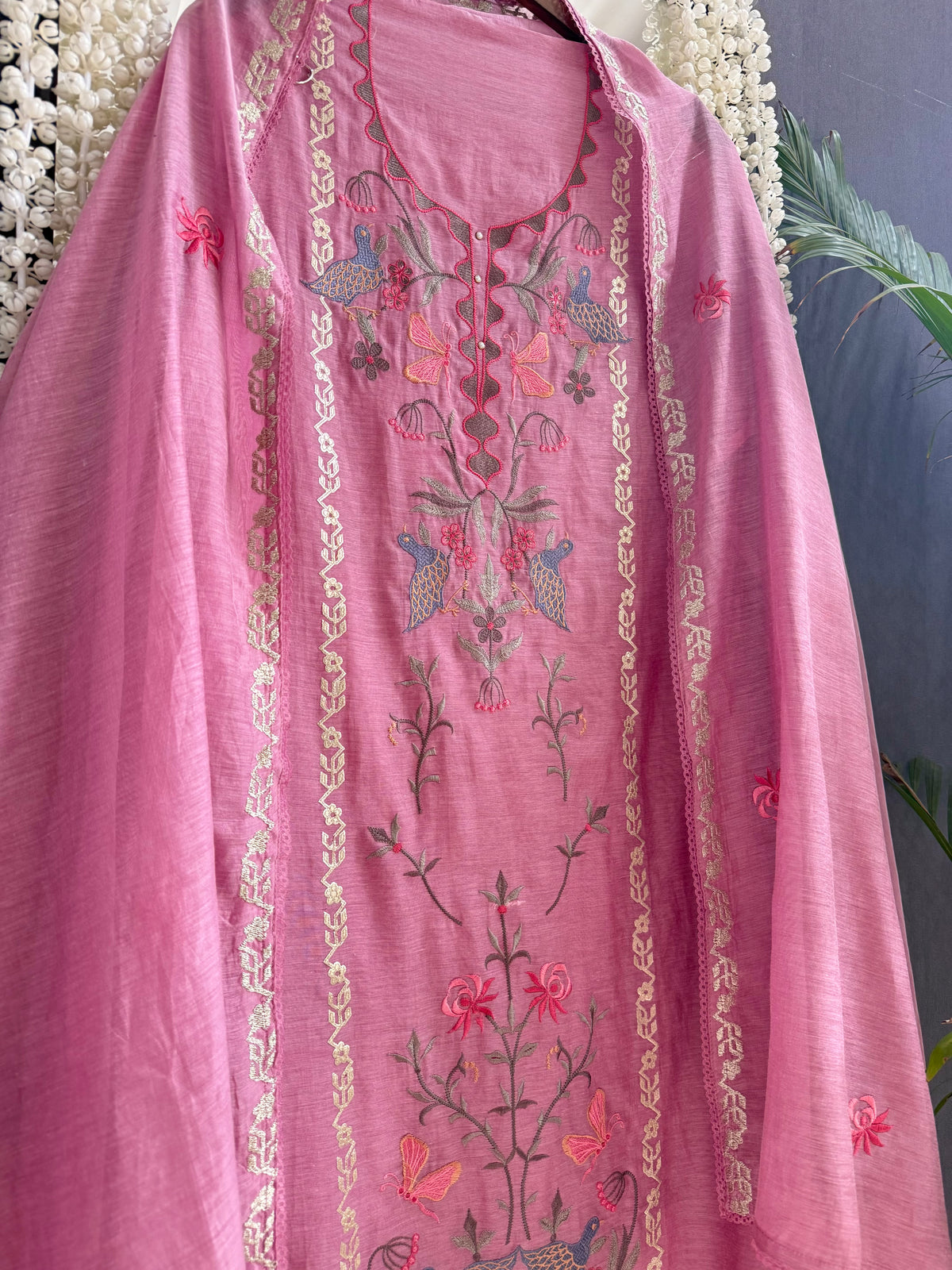 Luxurious Mul chanderi butterfly suit