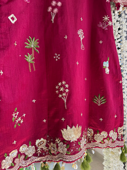 Luxurious raw silk Handwork set