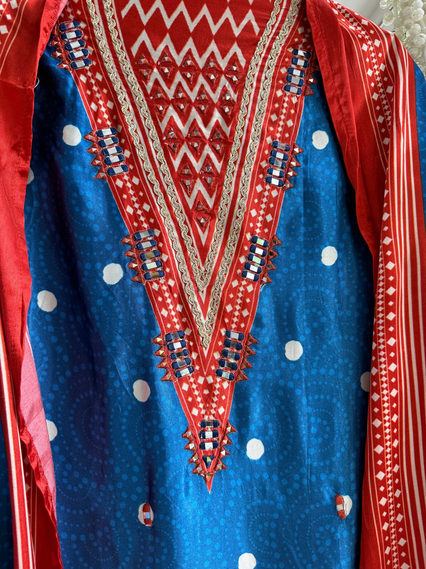 Modal silk mirror work suits