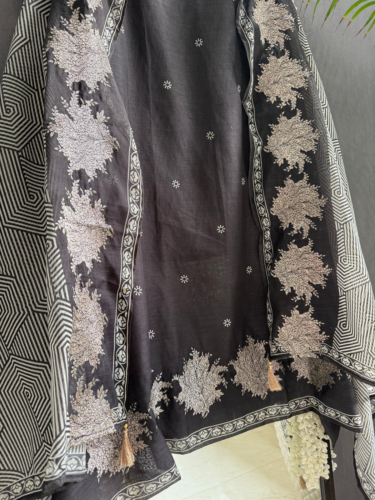 Pure Linen zari suit
