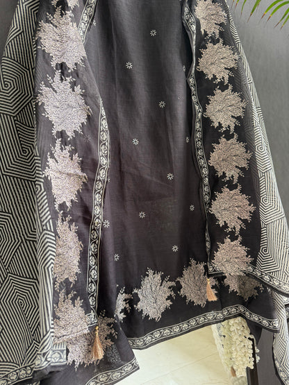Pure Linen zari suit
