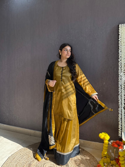 Luxurious metallic sharara set