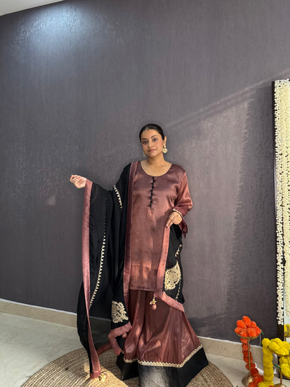 Luxurious metallic sharara set