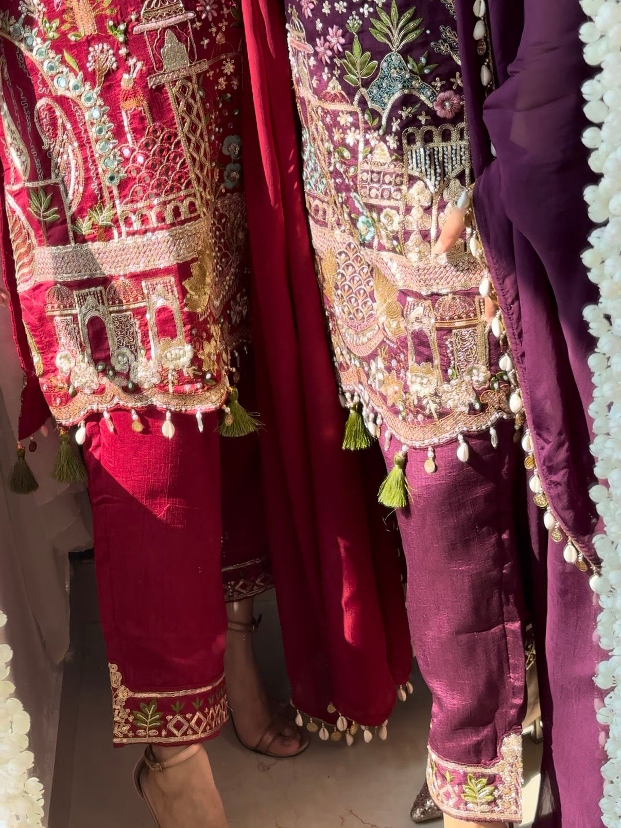 Luxurious raw silk Handwork set