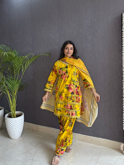 Cotton farshi floral set