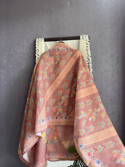 Pure linen florals handwork suit
