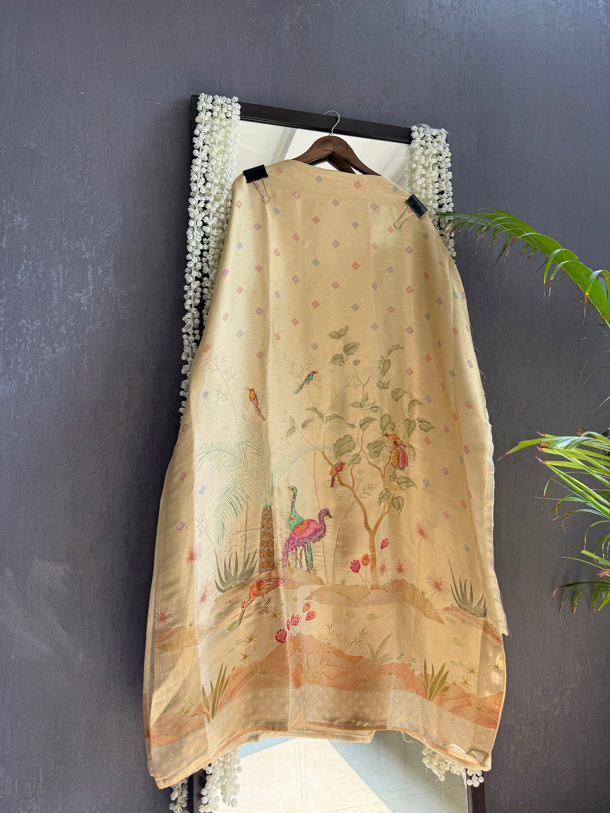 Meenakari Benarsi Flamingos Handwork suit