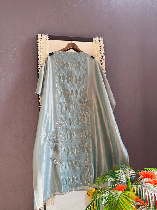 Luxurious cutwork Tissue silk suit