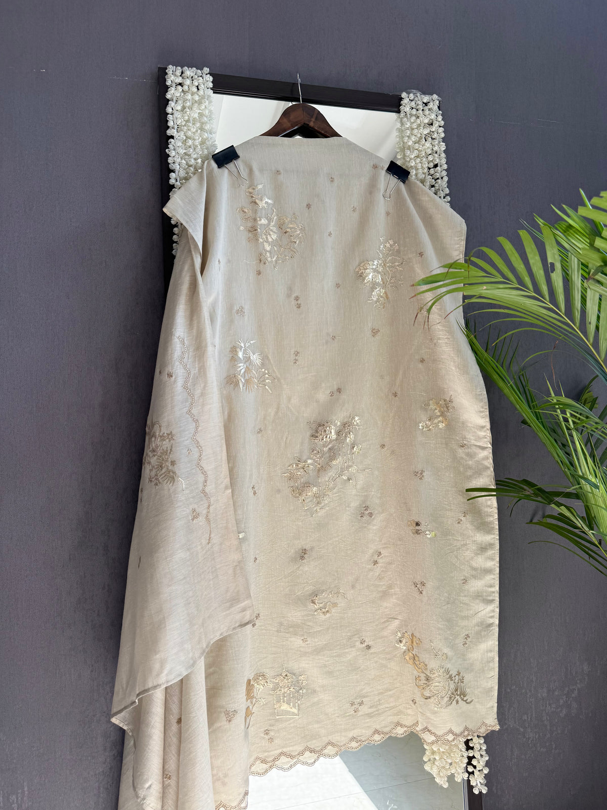 Luxurious Mul chanderi gota appliqué work suit