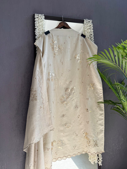 Luxurious Mul chanderi gota appliqué work suit