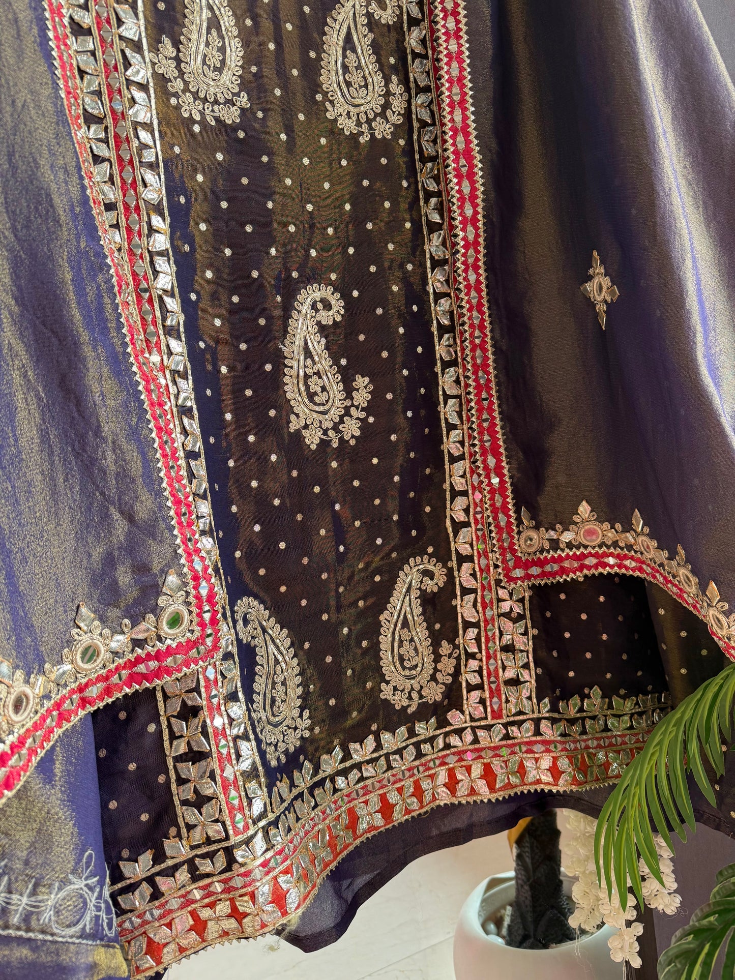 Luxurious gotapatti Mirrorwork suit