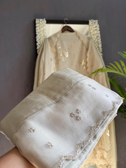 Luxurious Mul chanderi gota appliqué work suit