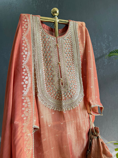 Luxurious Tissue benarsi zari handwork suit