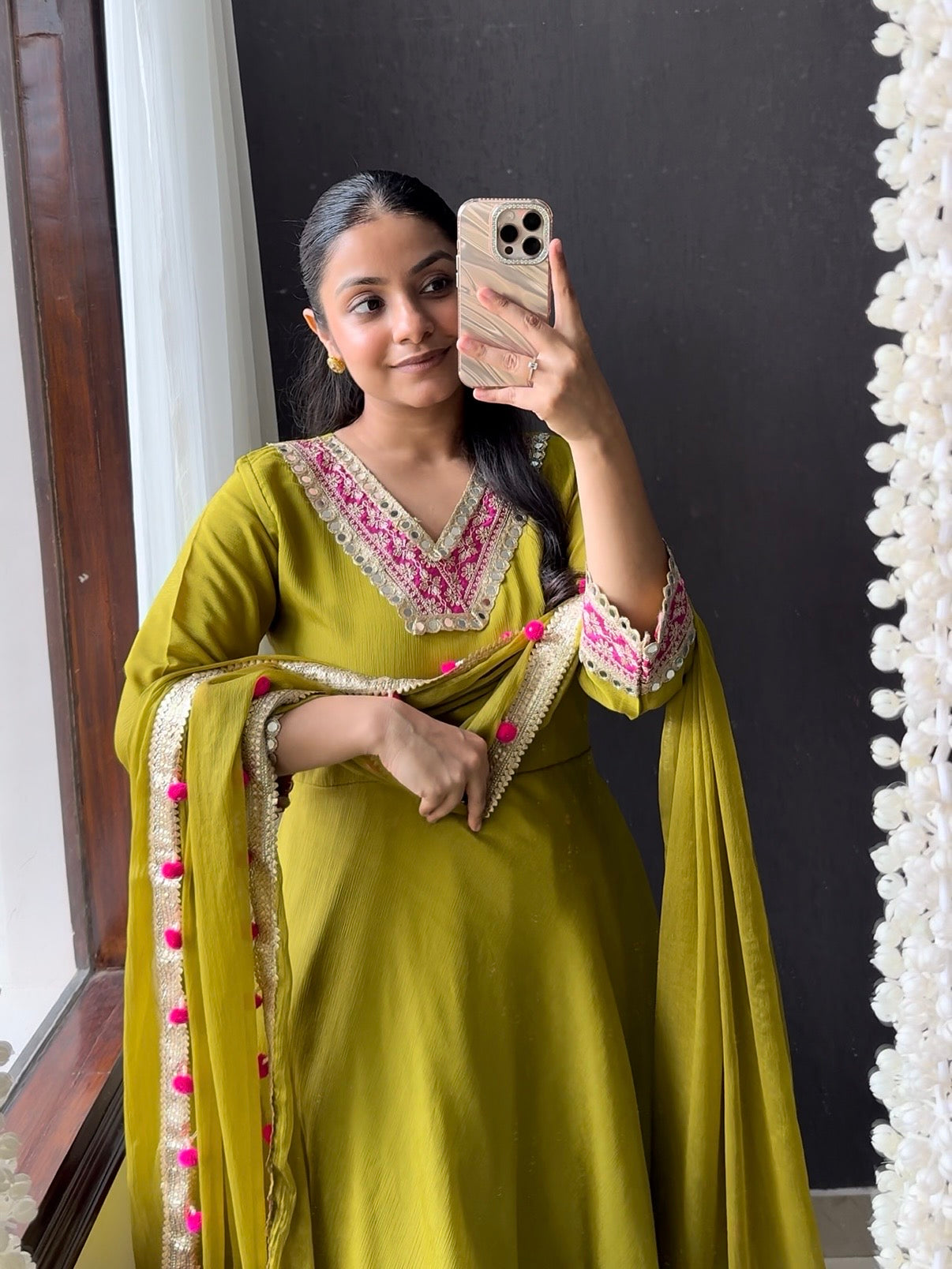 Mirror work sharara set