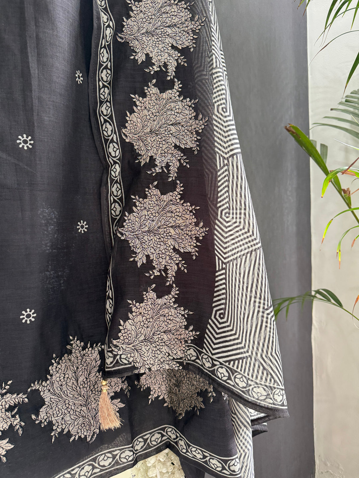 Pure Linen zari suit