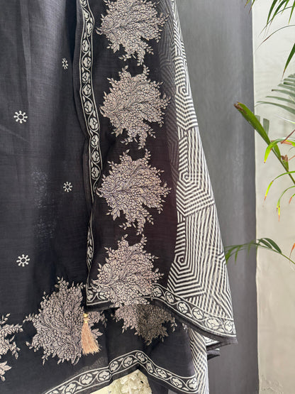 Pure Linen zari suit