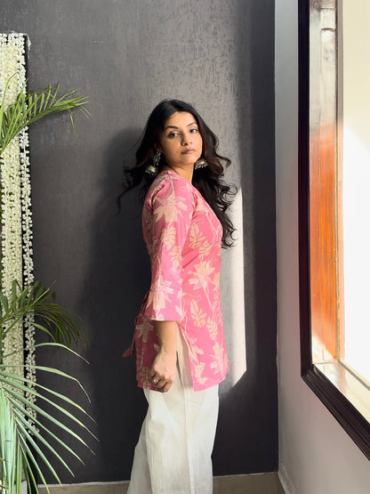 Floral Printed back dori short kurtas