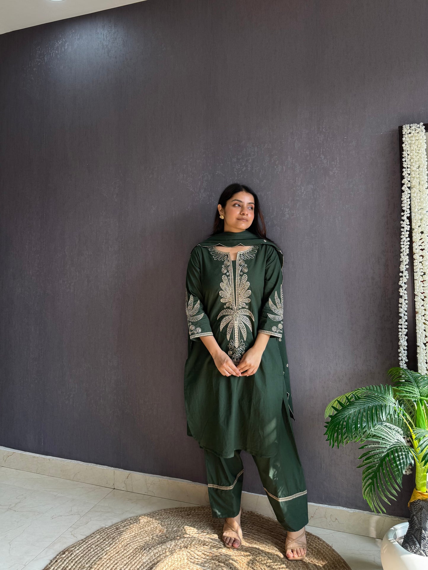 Cotton farshi Palm trees set
