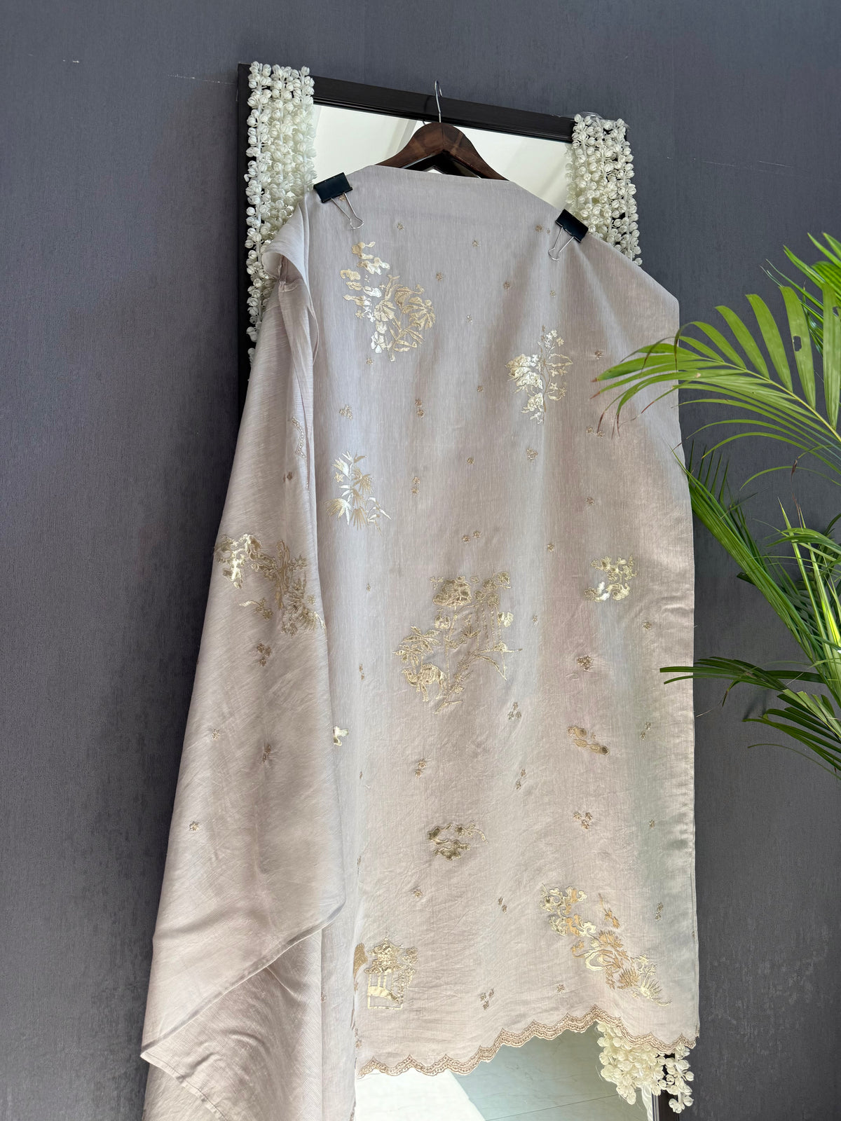 Luxurious Mul chanderi gota appliqué work suit