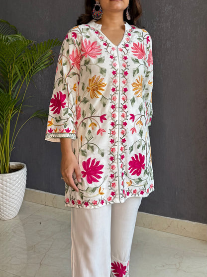 Liva cotton Kashmiri aari Coord set