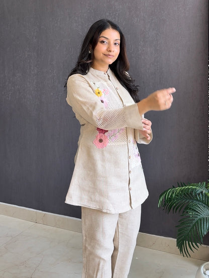 Linen floral Coord set