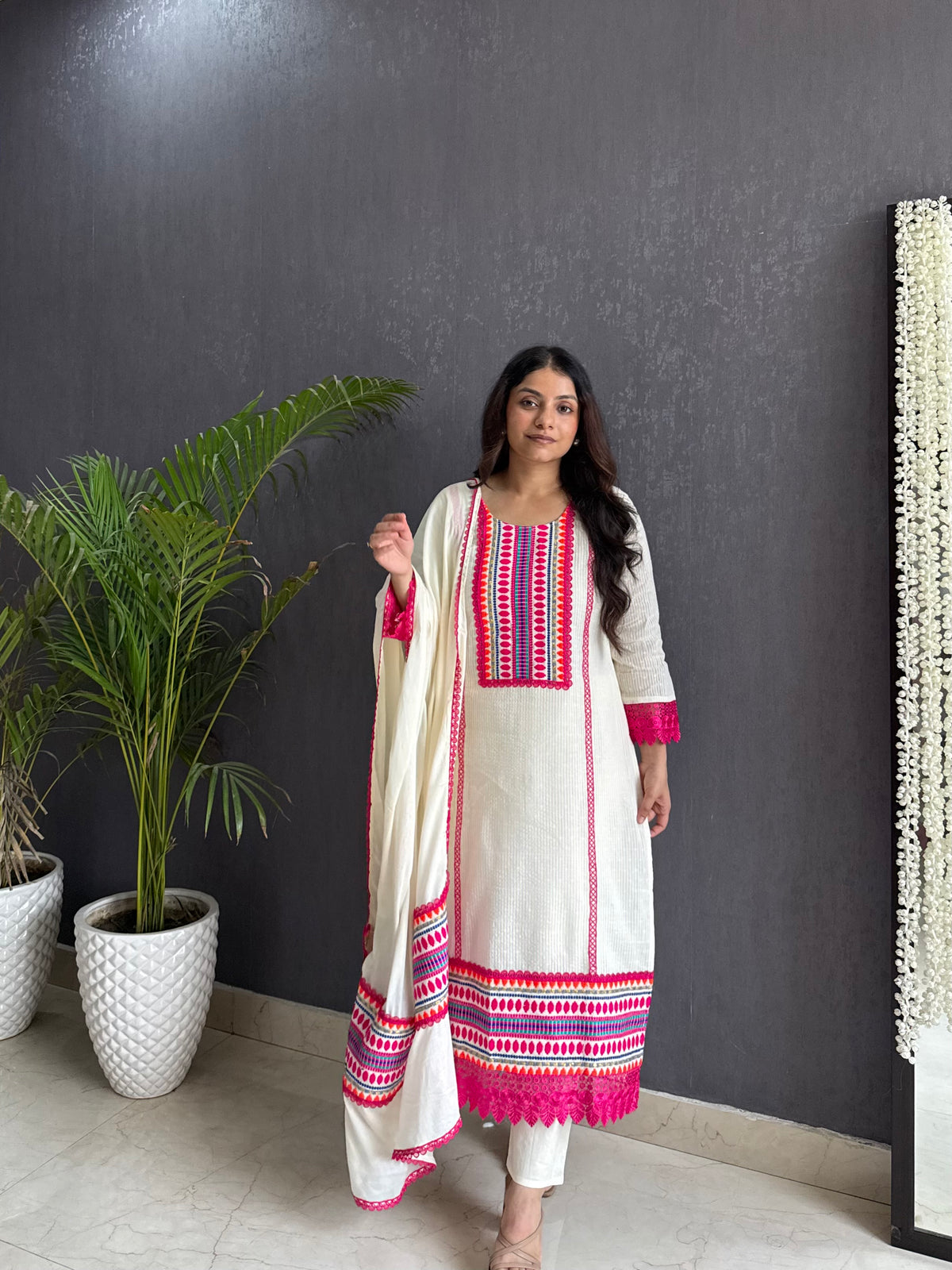 Pure cotton woven kurta set