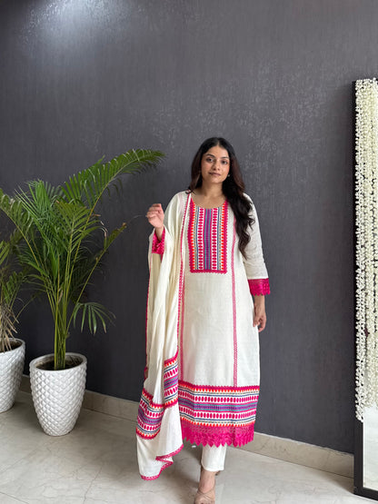 Pure cotton woven kurta set