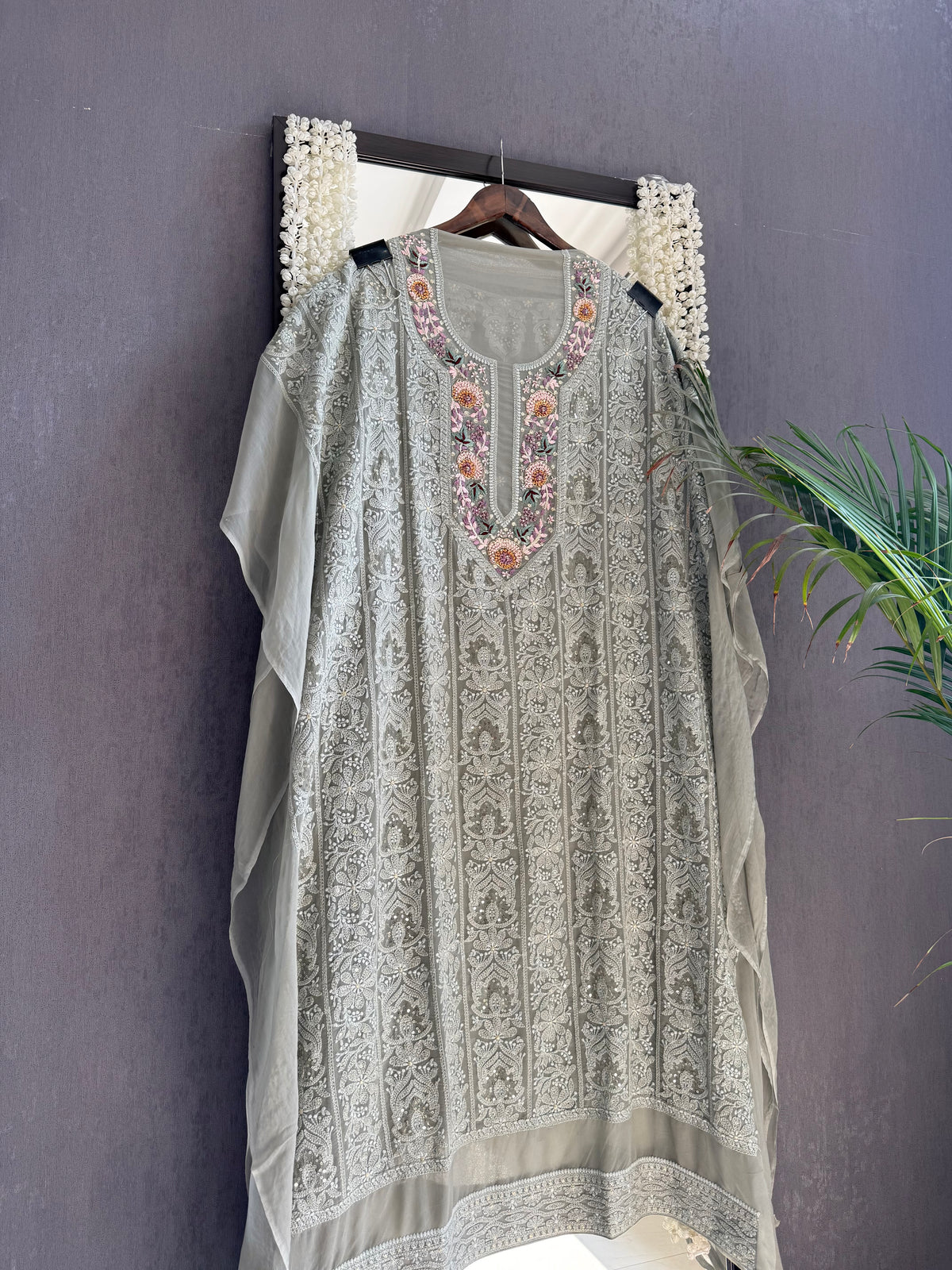 Lucknowi embroidered handwork suit