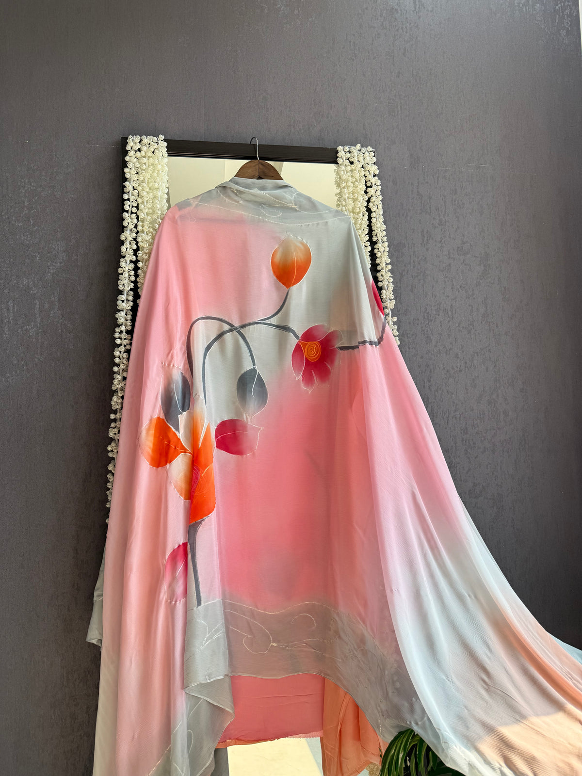 Pure crepe handpainted suit