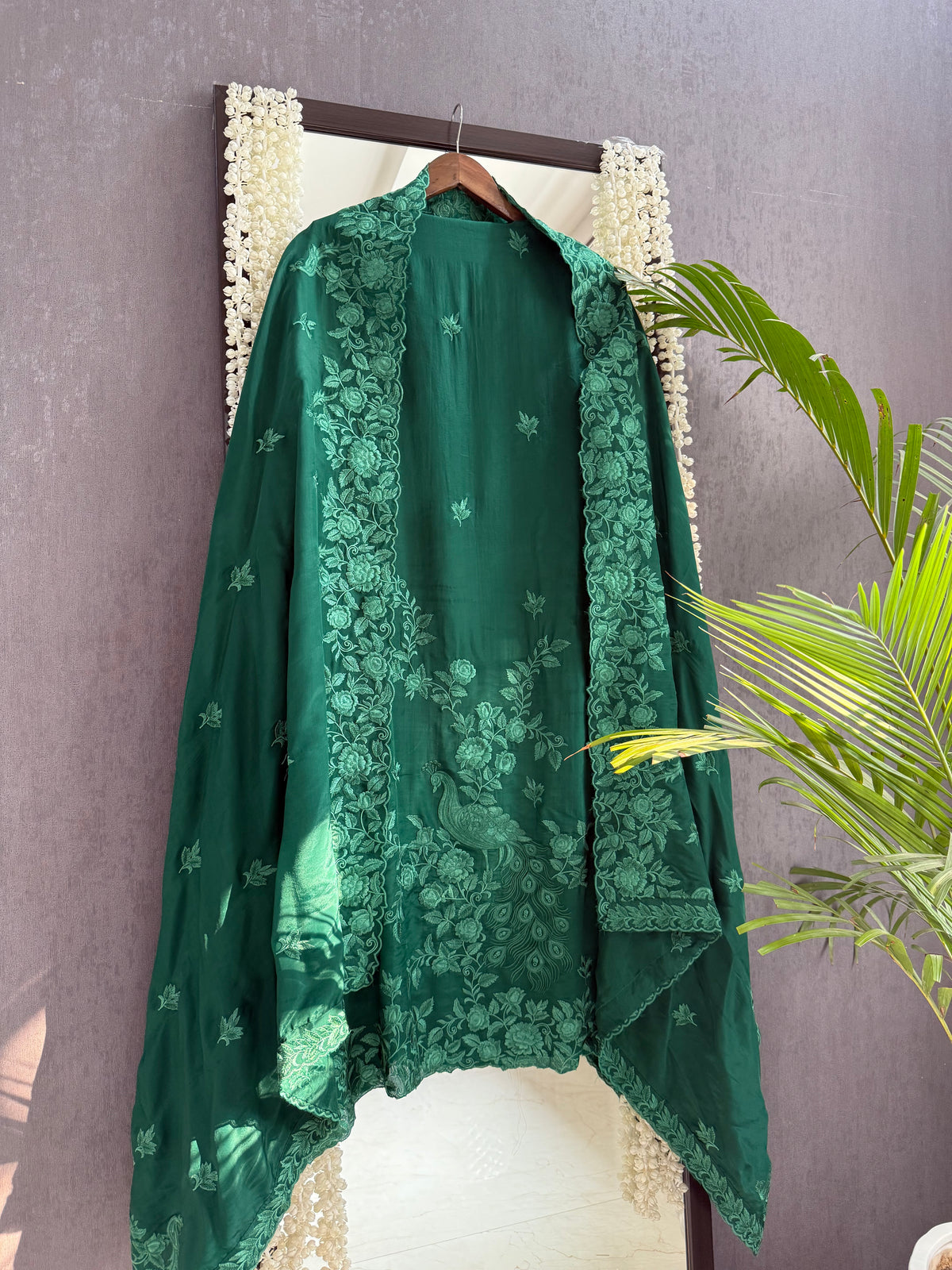 Luxurious Monochromatic peacock suit