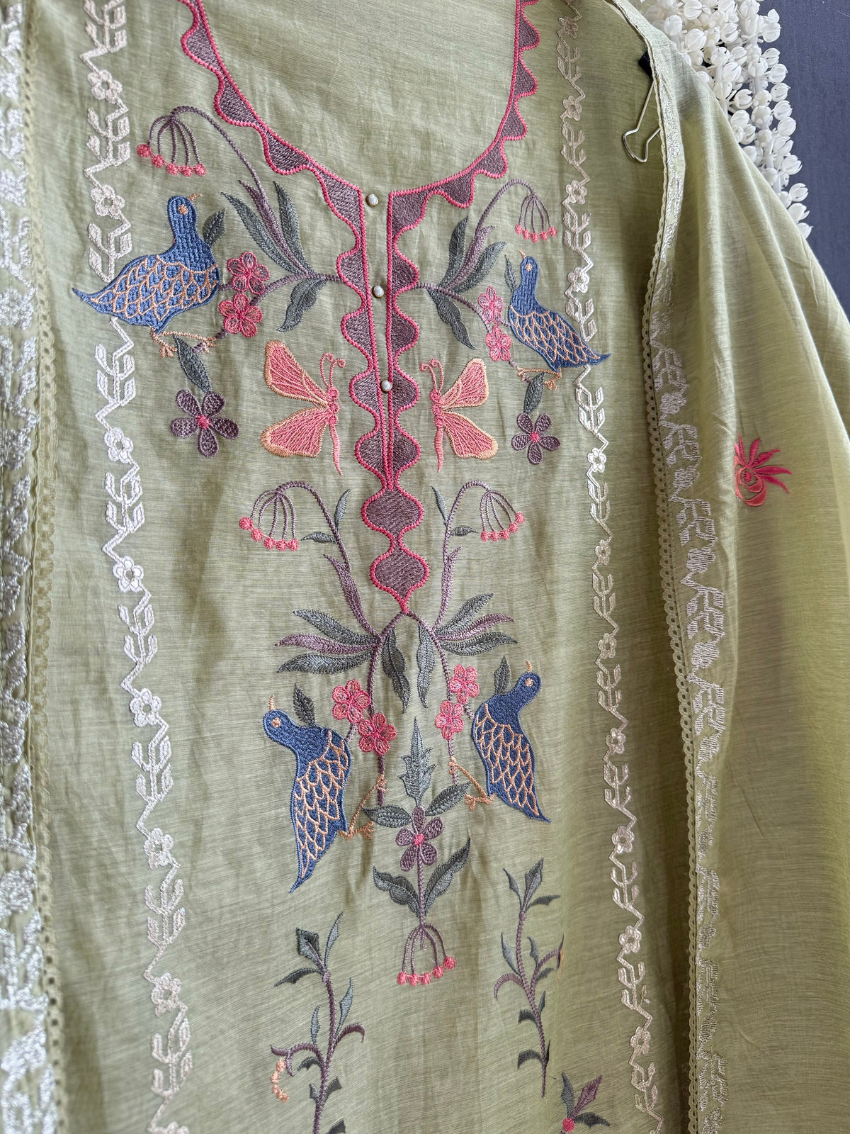 Luxurious Mul chanderi butterfly suit