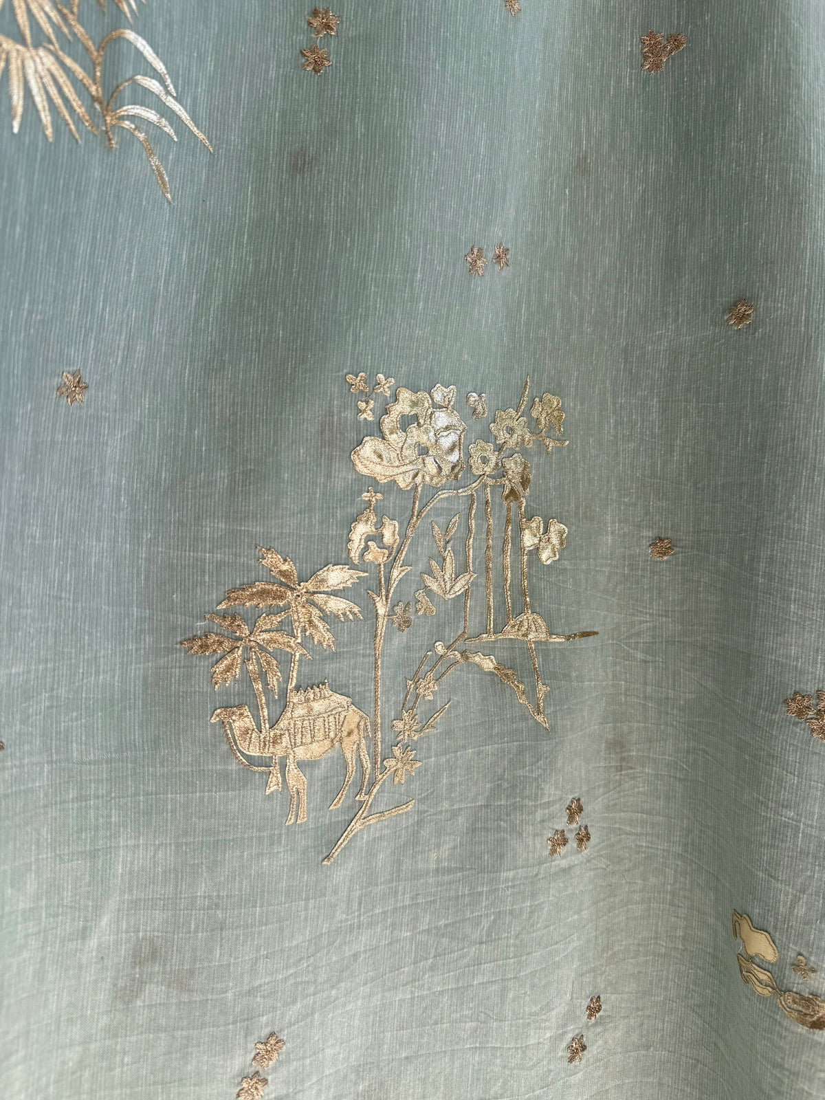 Luxurious Mul chanderi gota appliqué work suit