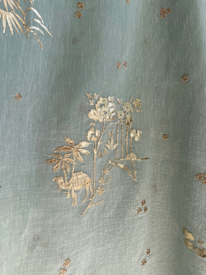 Luxurious Mul chanderi gota appliqué work suit