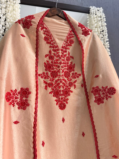 Luxurious ruby bejewelled suit