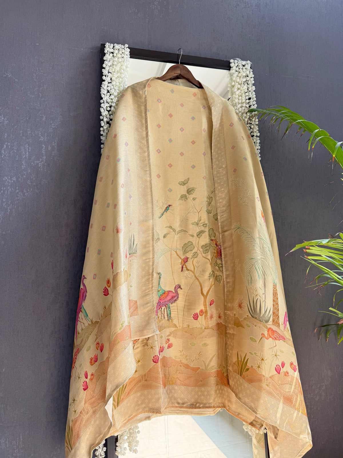Meenakari Benarsi Flamingos Handwork suit