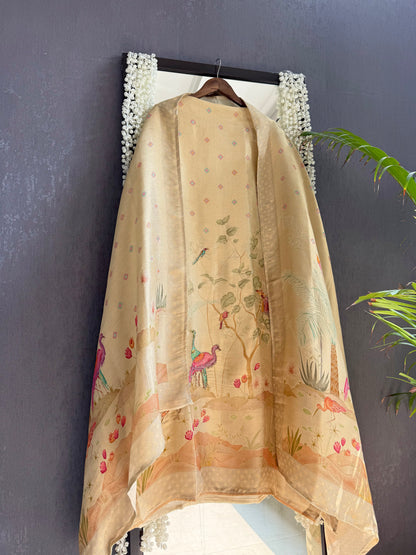 Meenakari Benarsi Flamingos Handwork suit