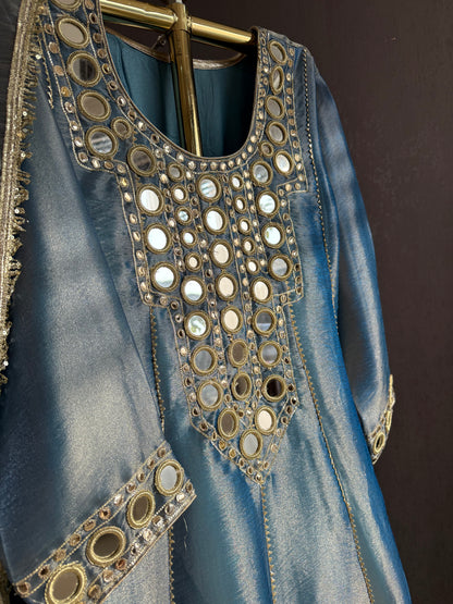 Luxurious mirrorwork anarkali set