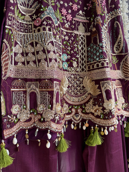 Luxurious raw silk Handwork set