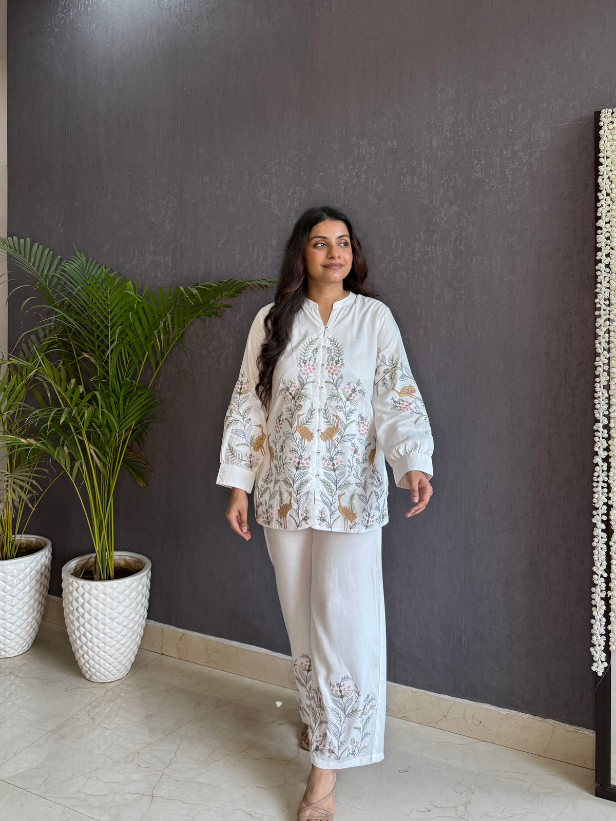 Rayon cotton Flamingos coord set