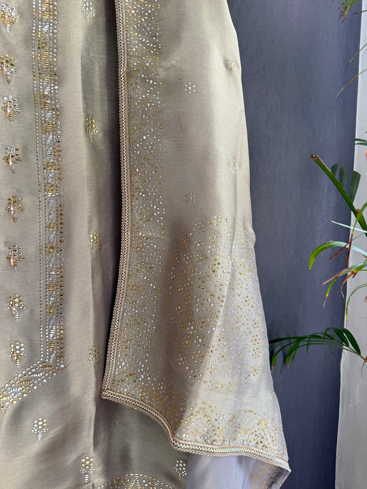 Luxurious Tissue silk mukaish suit