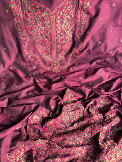 Linen kashmiri jamawar suit