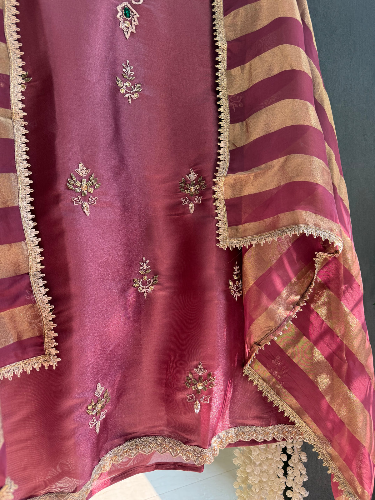 Luxurious dabka bejewelled suit
