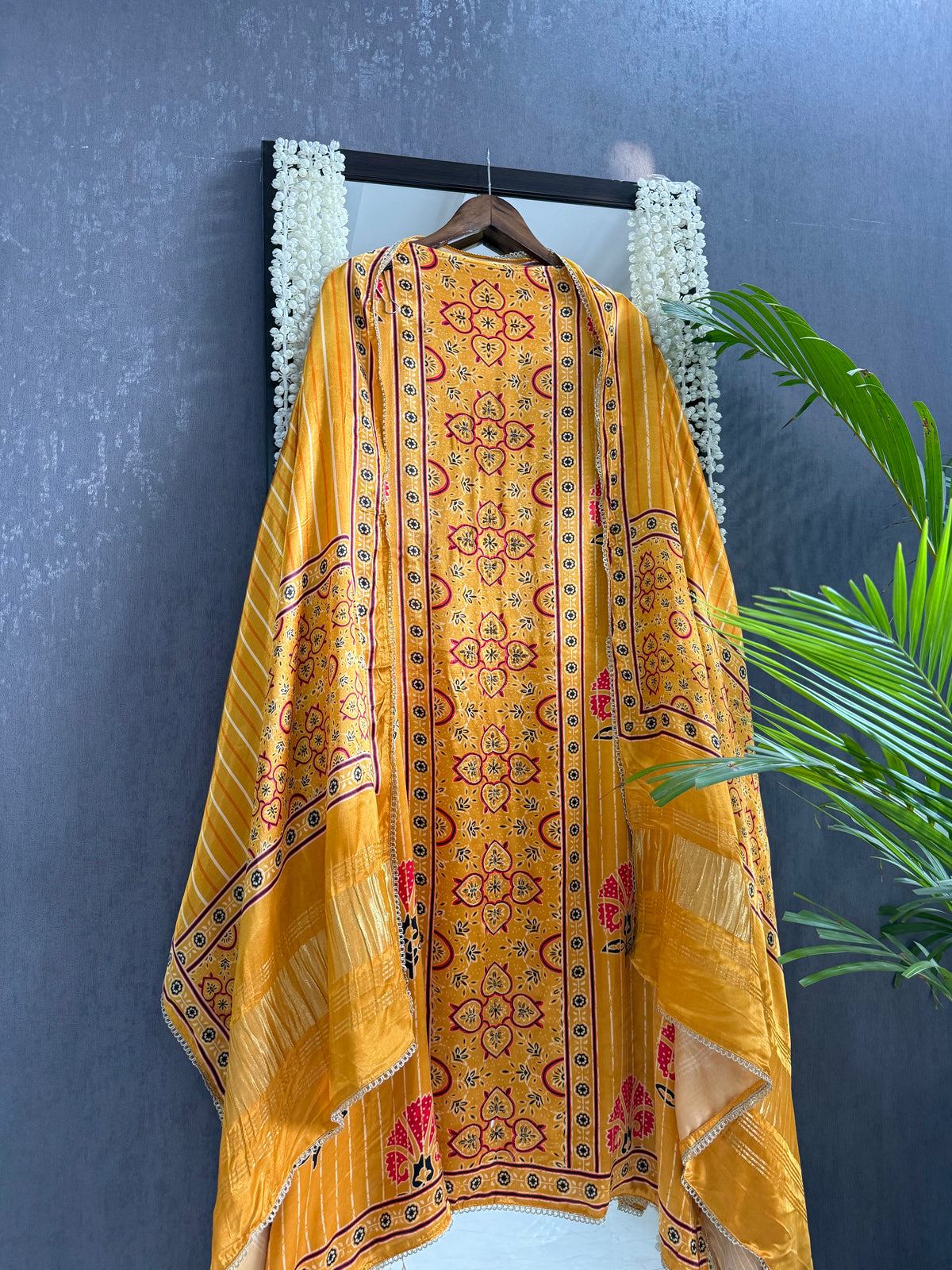 Gajji silk ajrakh Handwork suits