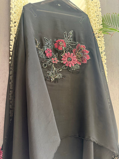 Handwork Organza Appliqué suit