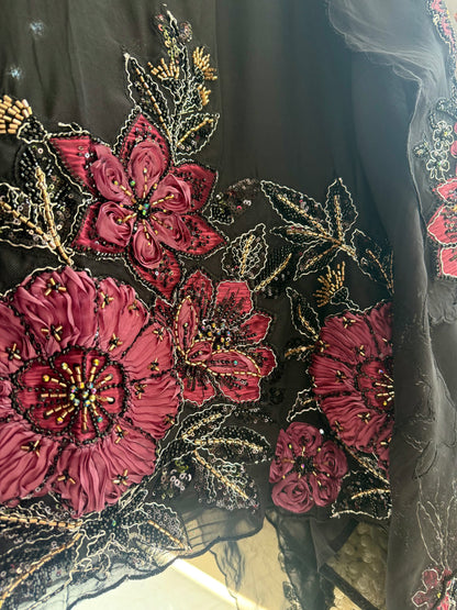 Handwork Organza Appliqué suit