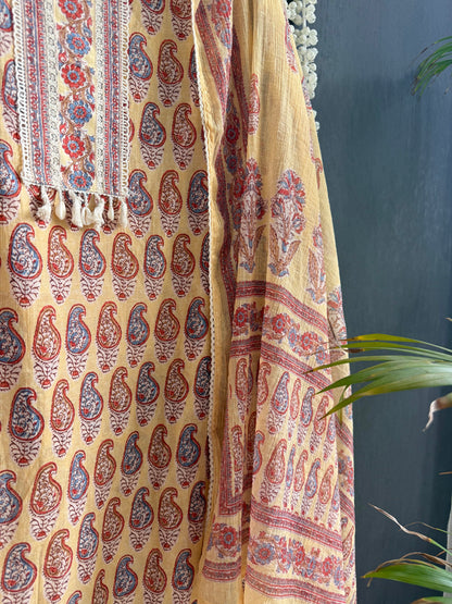 Mulmul cotton paisley florals suit