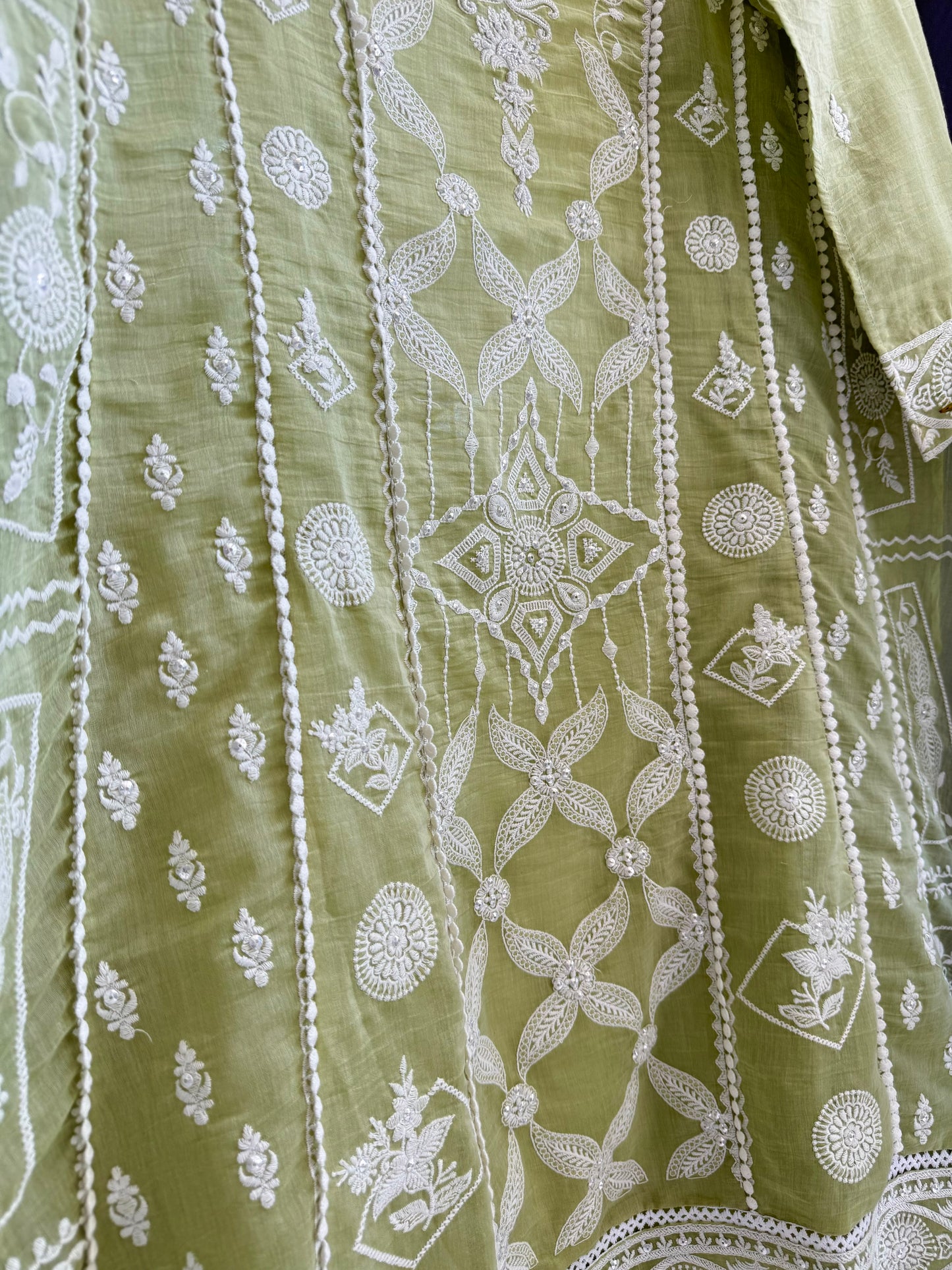 Luxurious Mul chanderi lucknowi handwork suit