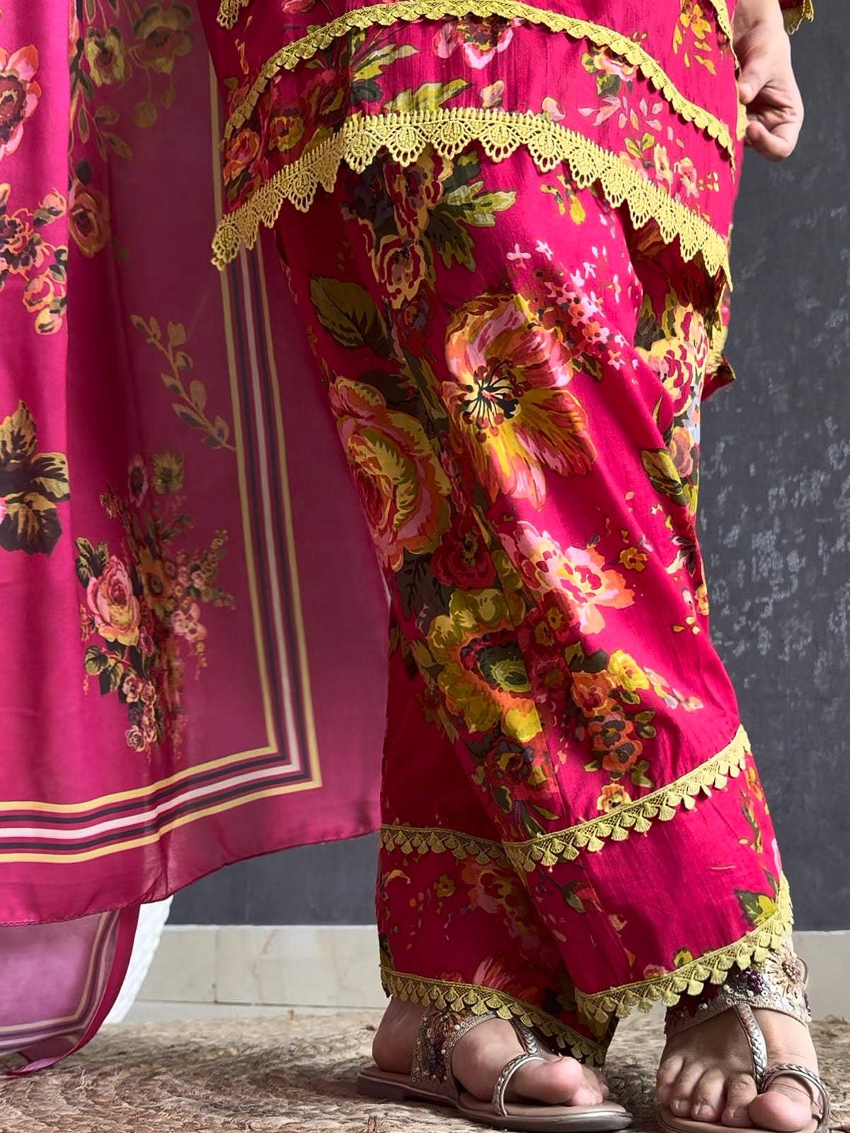 Cotton farshi floral set