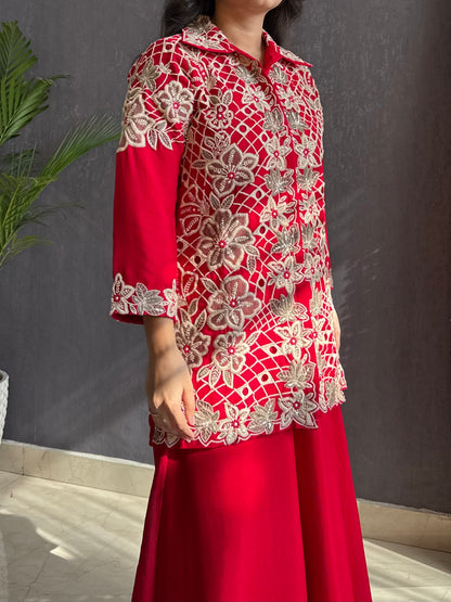 Premium cutwork sharara set