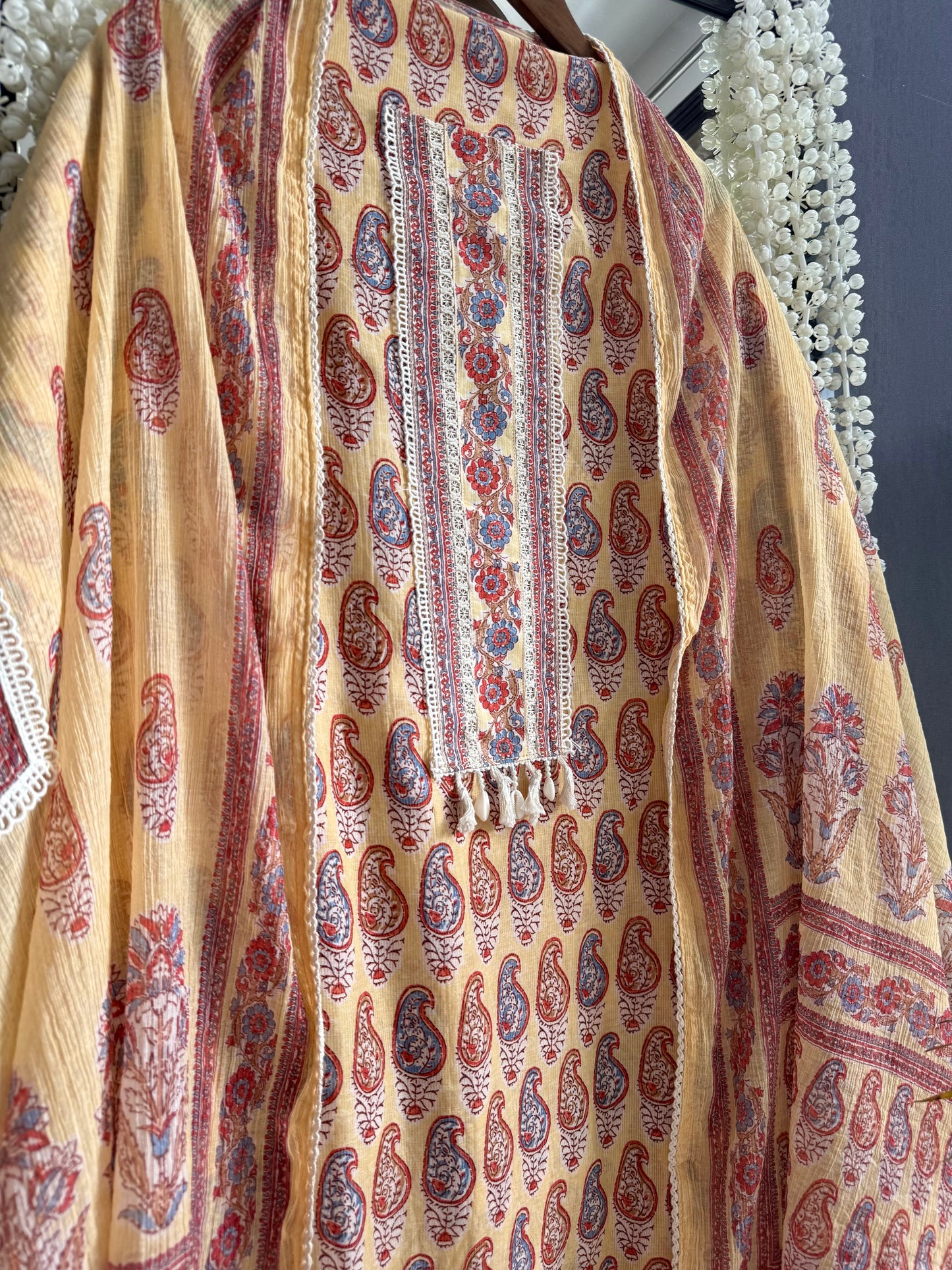 Mulmul cotton paisley florals suit